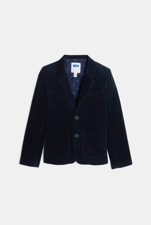 Veste de costume en velours bleu marine Garçon 2