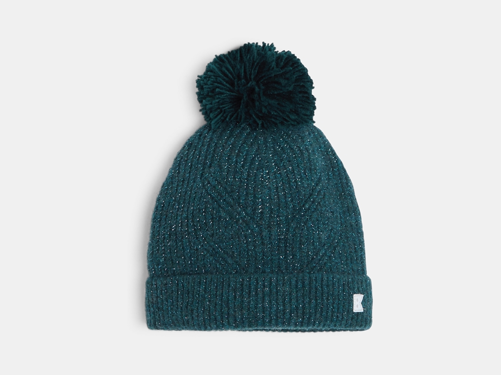 Groene muts met glitters en sherpavoering voor meisjes 1