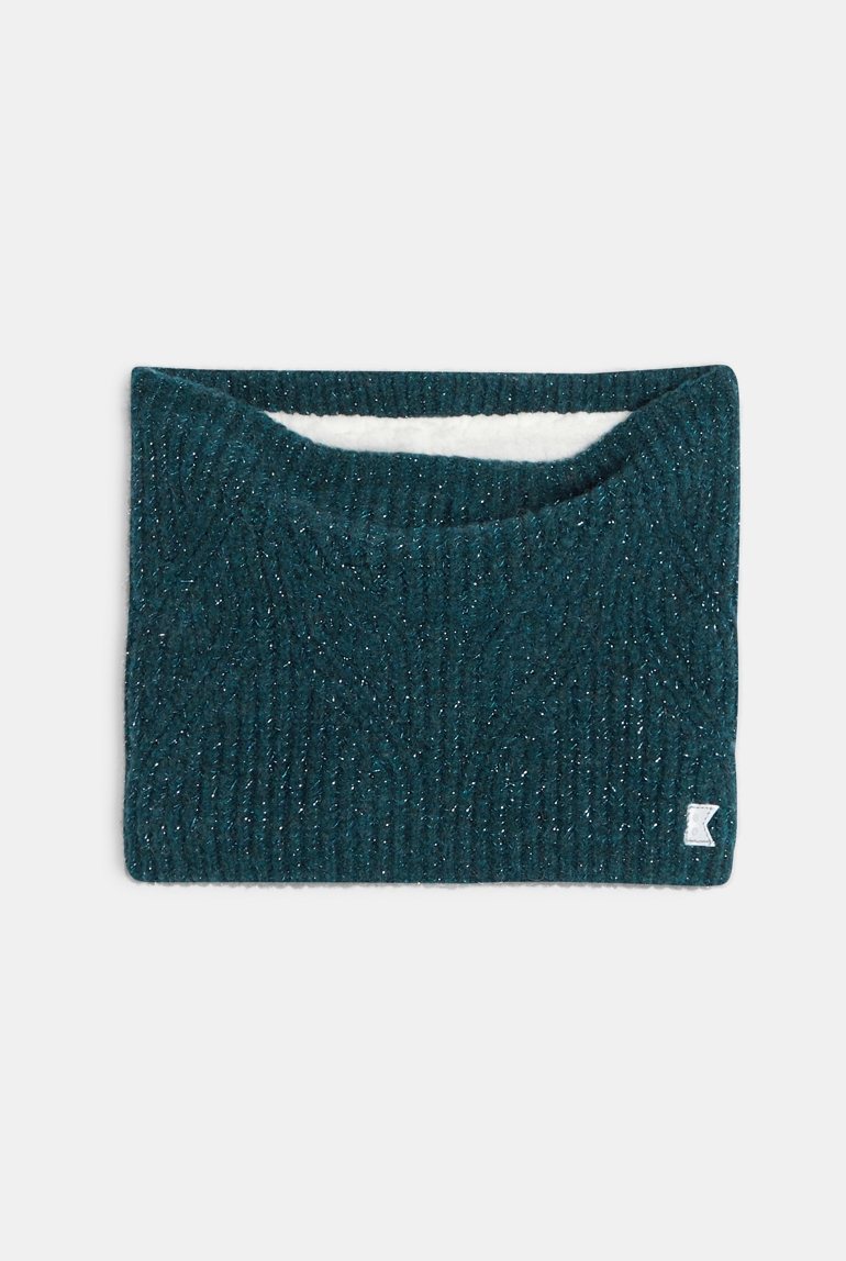 Snood pailleté doublé sherpa vert Fille 1