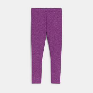 Paarse legging van milanotricot met glitters voor meisjes 1