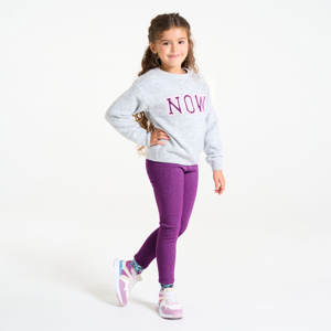 Legging en maille Milano pailletée violet Fille 1