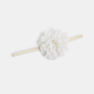 Witte hoofdband met bloem voor babymeisjes 1