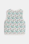Chaleco reversible terciopelo con forro flor azul bebé niña 3
