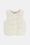 Chaleco reversible terciopelo con forro flor azul bebé niña 4