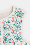 Chaleco reversible terciopelo con forro flor azul bebé niña 5