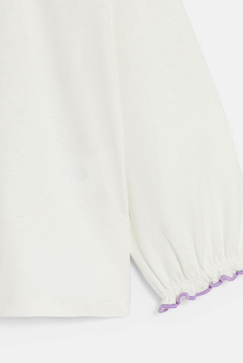 Blouse col fleuri blanc bébé fille