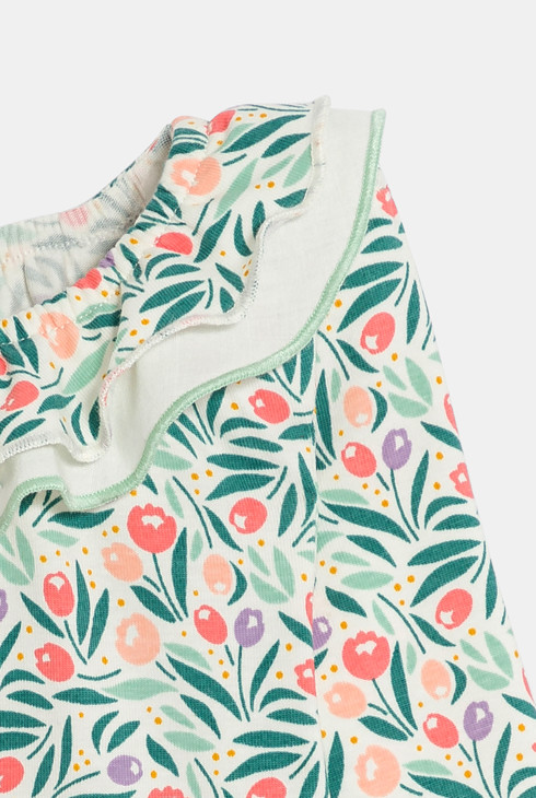 Blaue geblümte Bluse mit Rüschenkragen Kleinkind Mädchen 2