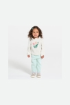 Sweat molleton col volanté motif fleur blanc bébé fille 4