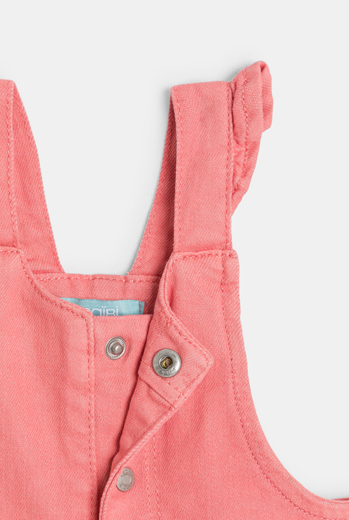 Weiche Mädchen-Latzhose in Orange für Kleinkinder
