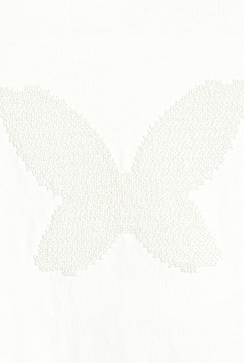 T-shirt blanc motif papillon brodé Fille 2