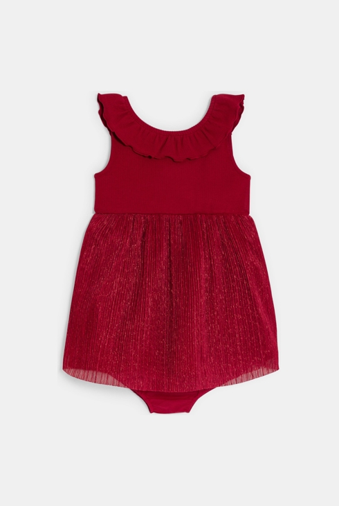 Robe de fête brillante rouge bébé fille