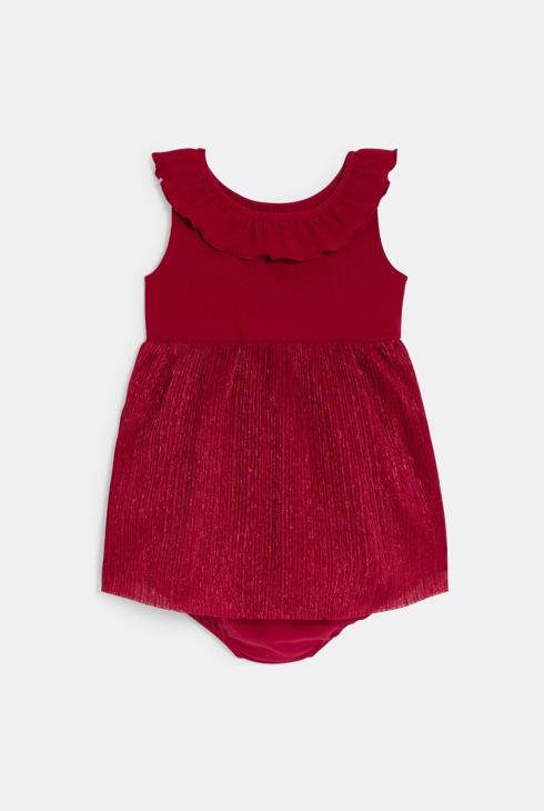 Robe de fête brillante rouge bébé fille