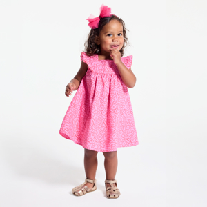 Baby girl's pink floral party dress 1