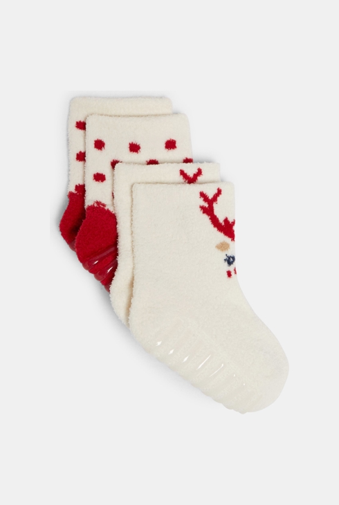 Chaussettes chaudes rouge bébé fille 1