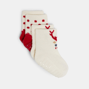 Chaussettes chaudes rouge bébé fille 1