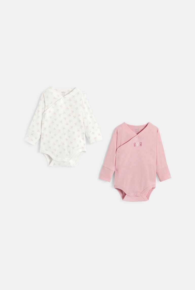 Body évolutif maille rose bébé fille naissance (lot de 2) 1