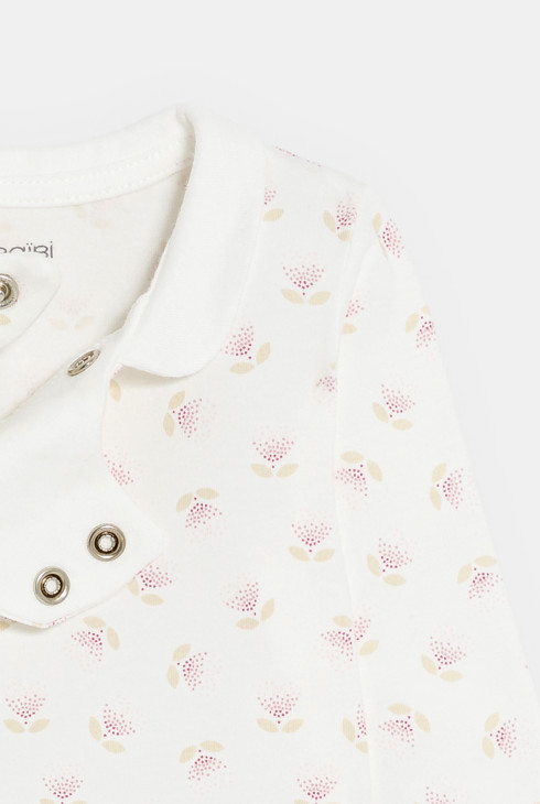 Hlače na tregere od pletene tkanine s motivom miša i bodi ružičastog cvjetnog uzorka za novorođene djevojčice 2