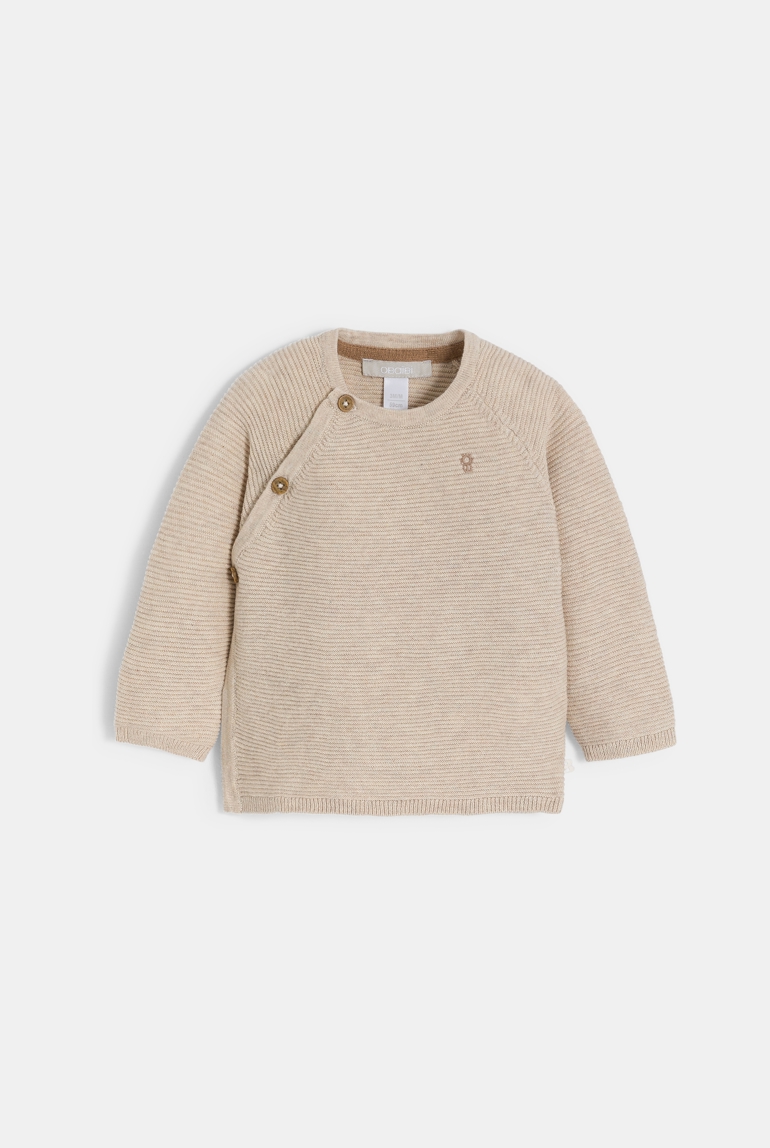 Cardigan in maglia lavorata beige nascita 1