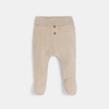 Pantalon à pieds maille tricot beige bébé naissance