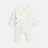 Ensemble 3 pièces coton étoiles blanc naissance garçon