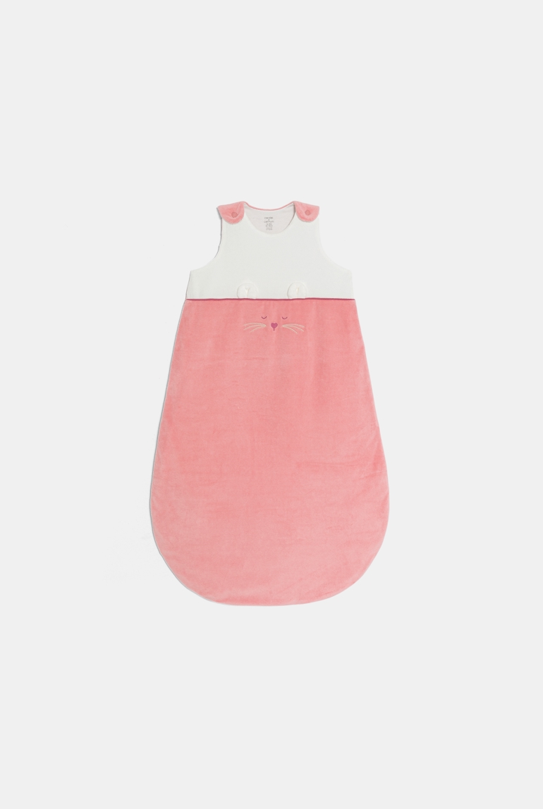 Gigoteuse velours lapin rose bébé fille 1