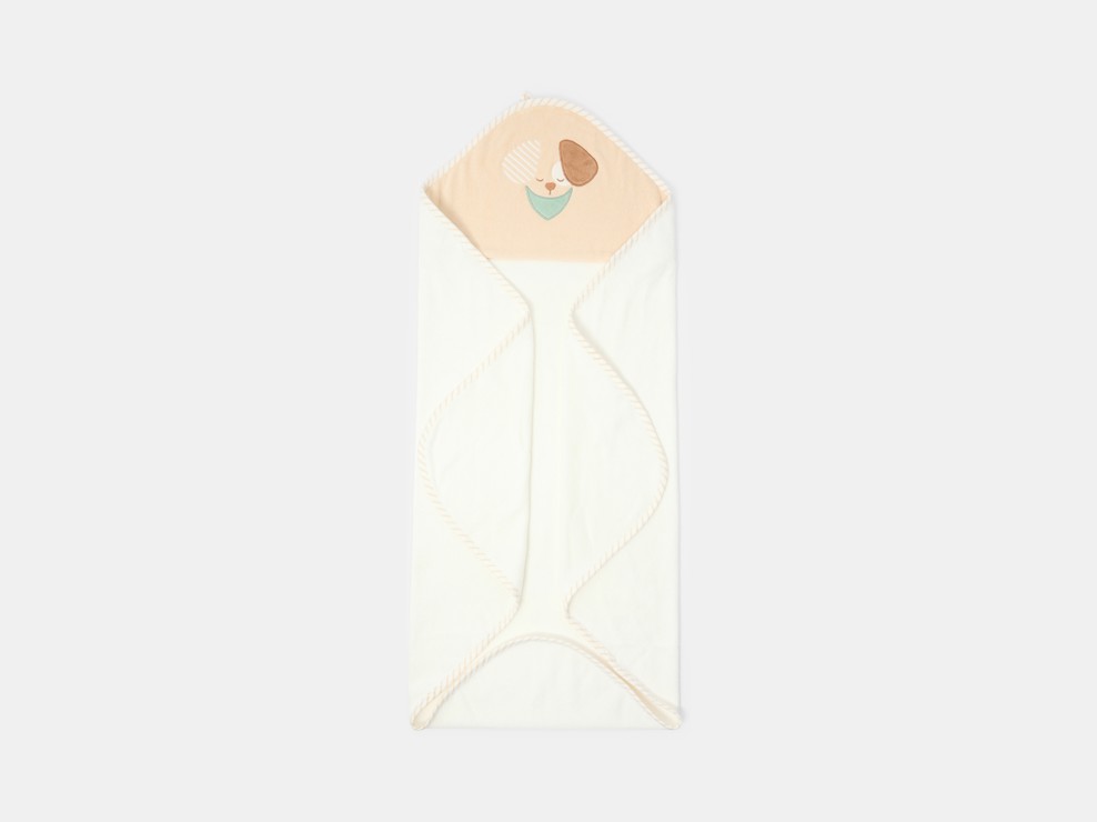 Cape de bain éponge chien bébé naissance garçon 2