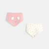 Bavoir triangle souris rose bébé fille (lot de 2)