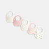 Bavoir éponge fleuri rose bébé fille (lot de 5)