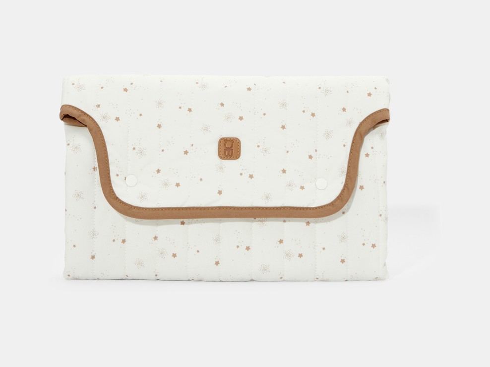 Tapis à langer de voyage étoile blanc naissance mixte 1