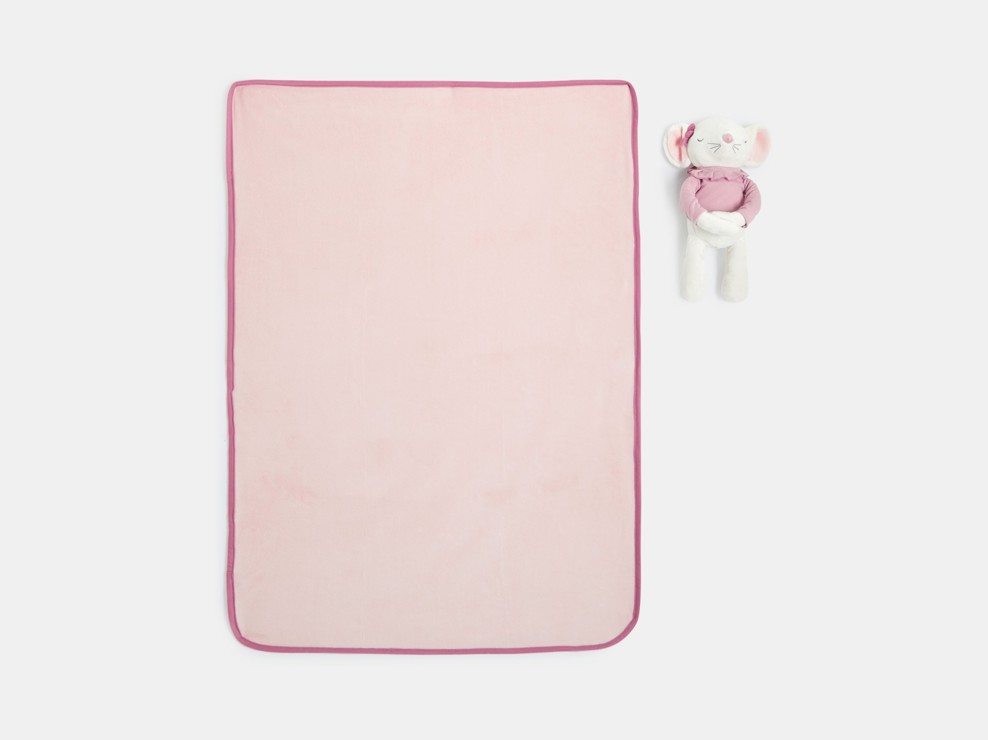 Schmusetuch aus Samt und Fleece-Decke in Grau Baby Geburt 2