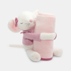 Doudou velours et plaid polaire souris rose bébé naissance