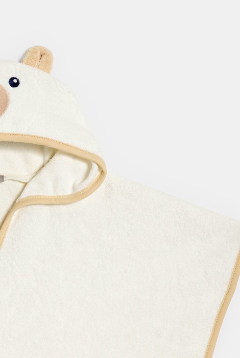 Cape de bain éponge ours blanc bébé mixte