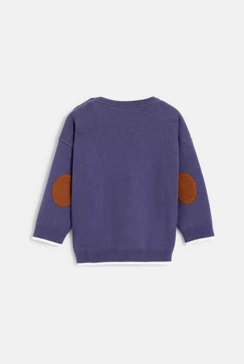Pull maille tricot bleu bébé garçon