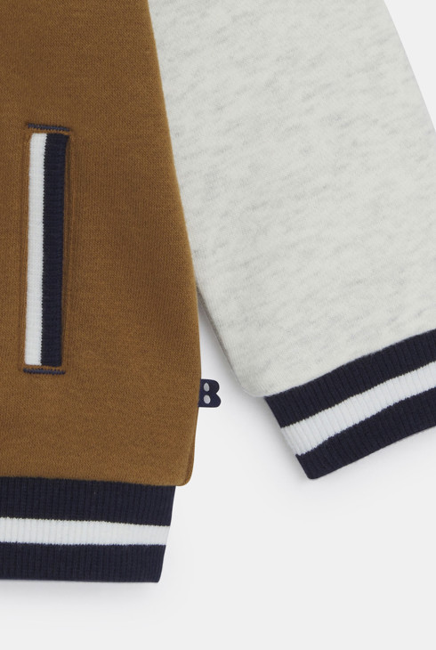 Braune Collegejacke mit Kapuze aus Molton Kleinkind Junge 2