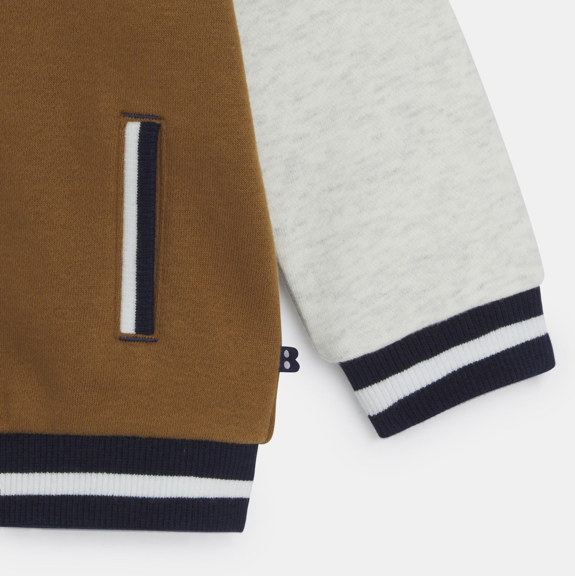 Veste teddy à capuche molleton marron bébé garçon