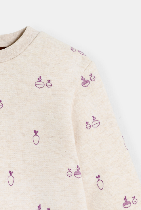 Weißer Pullover mit Gemüsemotiv Kleinkind Junge