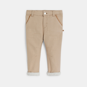 Baby boy's beige chino trousers with removable braces 1