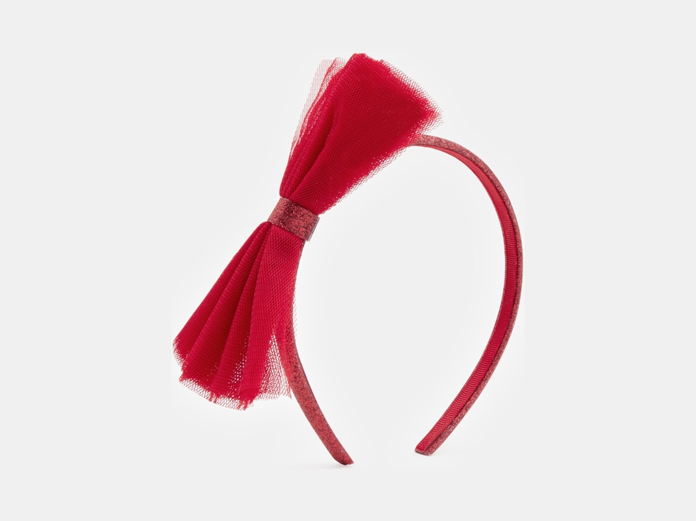 Crveni obruč za kosu s mašnom za djevojčice 2