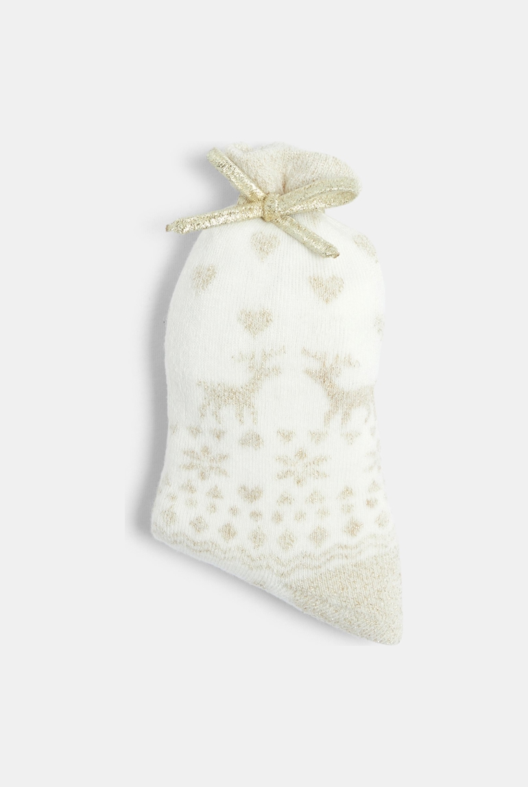 Chaussettes Noël anti-dérapantes écru Fille 1