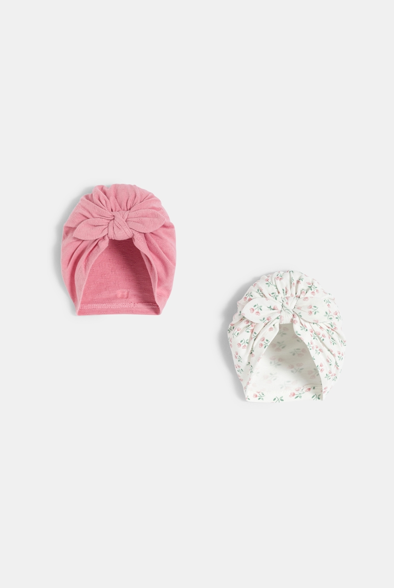 Turban pointelle fleuri bébé fille (lot de 2) 1