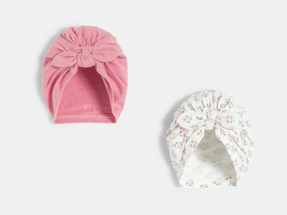 Geblümter Pointelle-Turban Kleinkind Mädchen (2er-Pack) 1