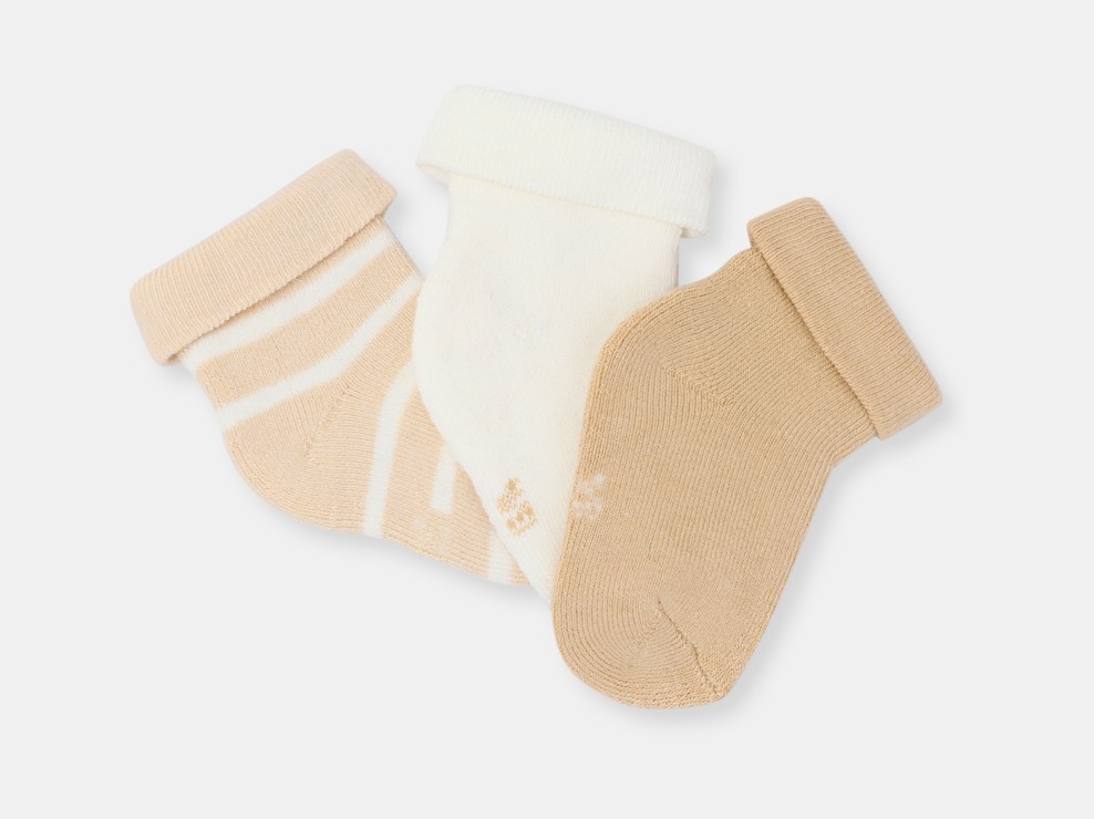 Chaussettes beige bébé mixte naissance (lot de 3) 1