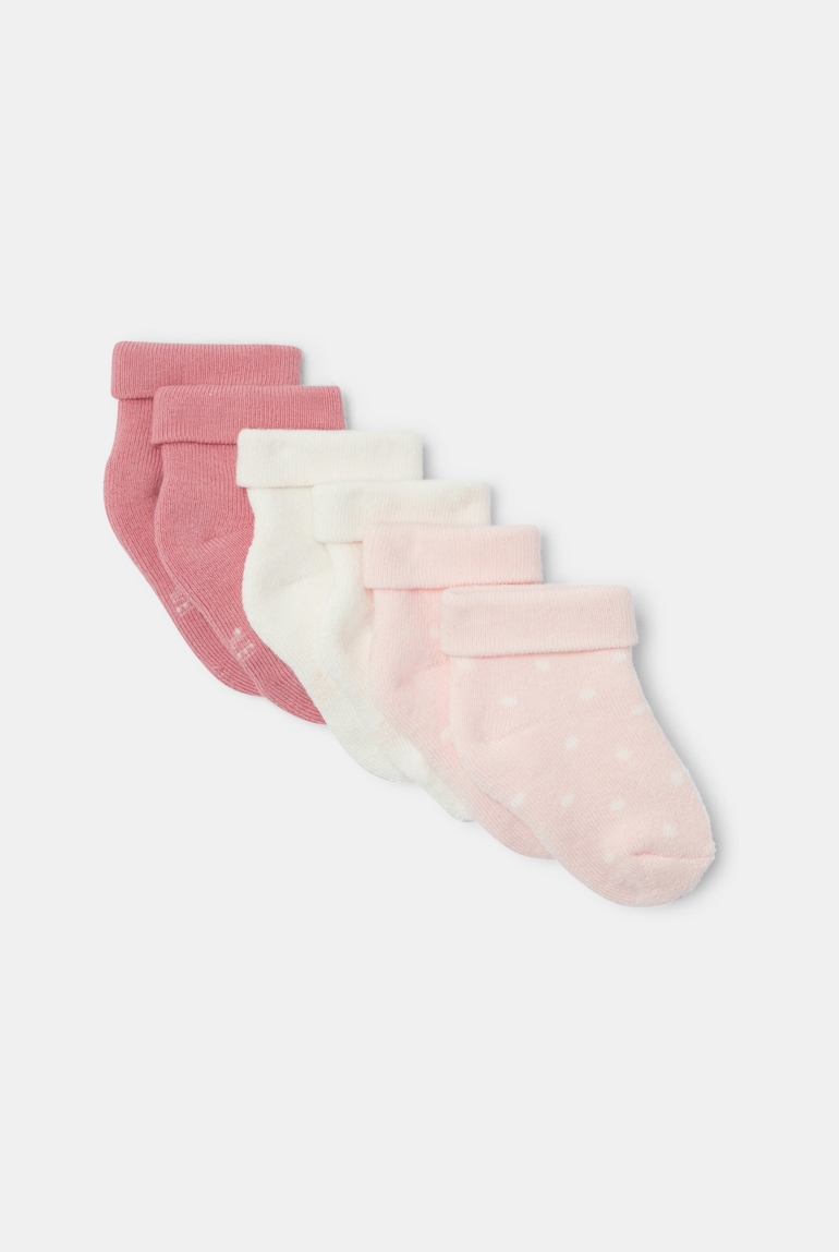 Calcetines rizo rosa bebé recién nacido (pack de 3) 1