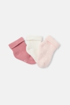 Calcetines rizo rosa bebé recién nacido (pack de 3) 2