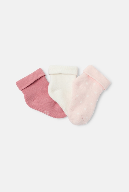 Rosa Bouclette-Socken Kleinkind Mädchen (3er-Pack)