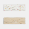 Bandeau jersey fleurs rose bébé naissance fille (lot de 2)