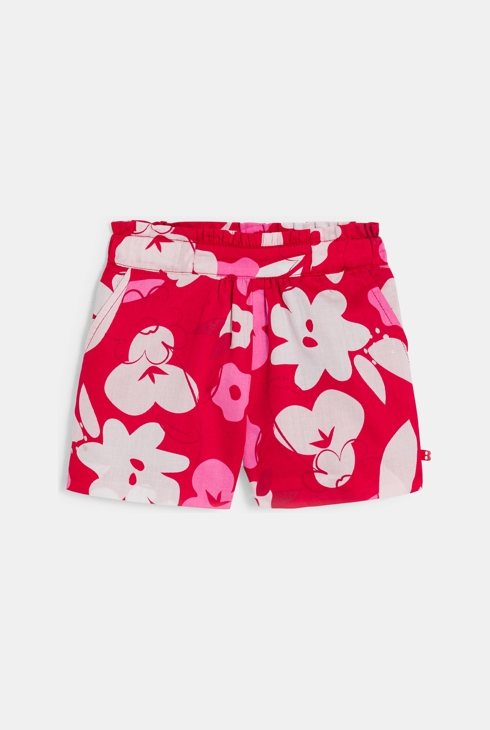 Short fleuri rose bébé fille