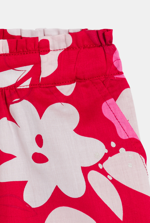 Short fleuri rose bébé fille