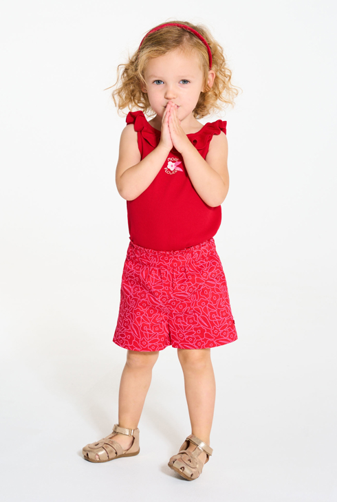 Baby girl's pink floral shorts 1