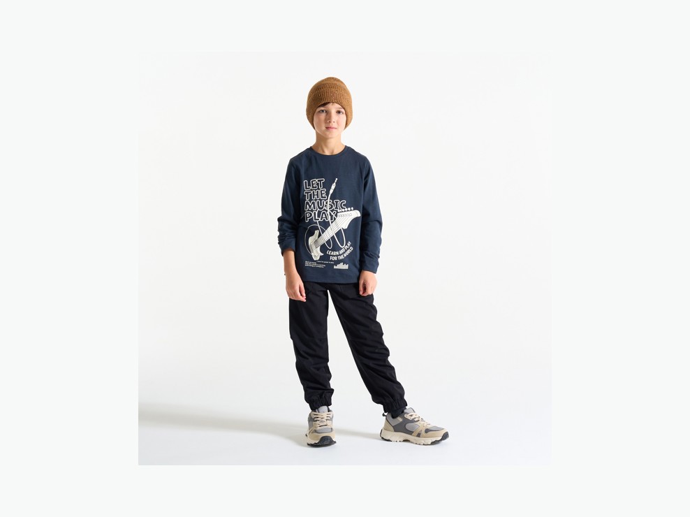 Pantaloni morbidi nero bambino 1